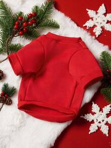 PETSIN 1件寵物通用聖誕貓狗紅麋鹿雪花「Merry Christmas」英文字母可愛圖案印花保暖舒適狗聖誕用品 - 彩色 - 查看 9