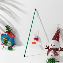 PETSIN 1 PC Christmas Cat Teaser With Cute Decoration Cat Toy - Multicolor - View 8