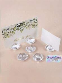 6Pcs 12Pcs Acrylic Diamond Name Card Holder Colorful Plastic Crystal Open Diamond Bead Decor Imitation Diamond Stand For Banquet Party - multicolor - View 2