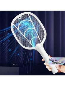 2‑In‑1 UV Electric Bug Zapper Swatter,USB Rechargeable Mosquito Swatter With Charging Base,Effective For Indoor & Outdoor Use - Multiple Styles - View 1