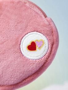 SHEIN X Care Bears 1個可愛卡通零錢包，立體造型，可收納硬幣、卡片、鑰匙等小物，可掛在包包上 - 蜜桃粉 - 查看 6