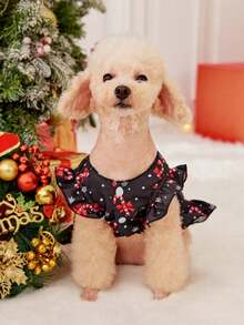 PETSIN 1pc Christmas Candy Puffy Sleeve Pet Dress - Multicolor - View 8