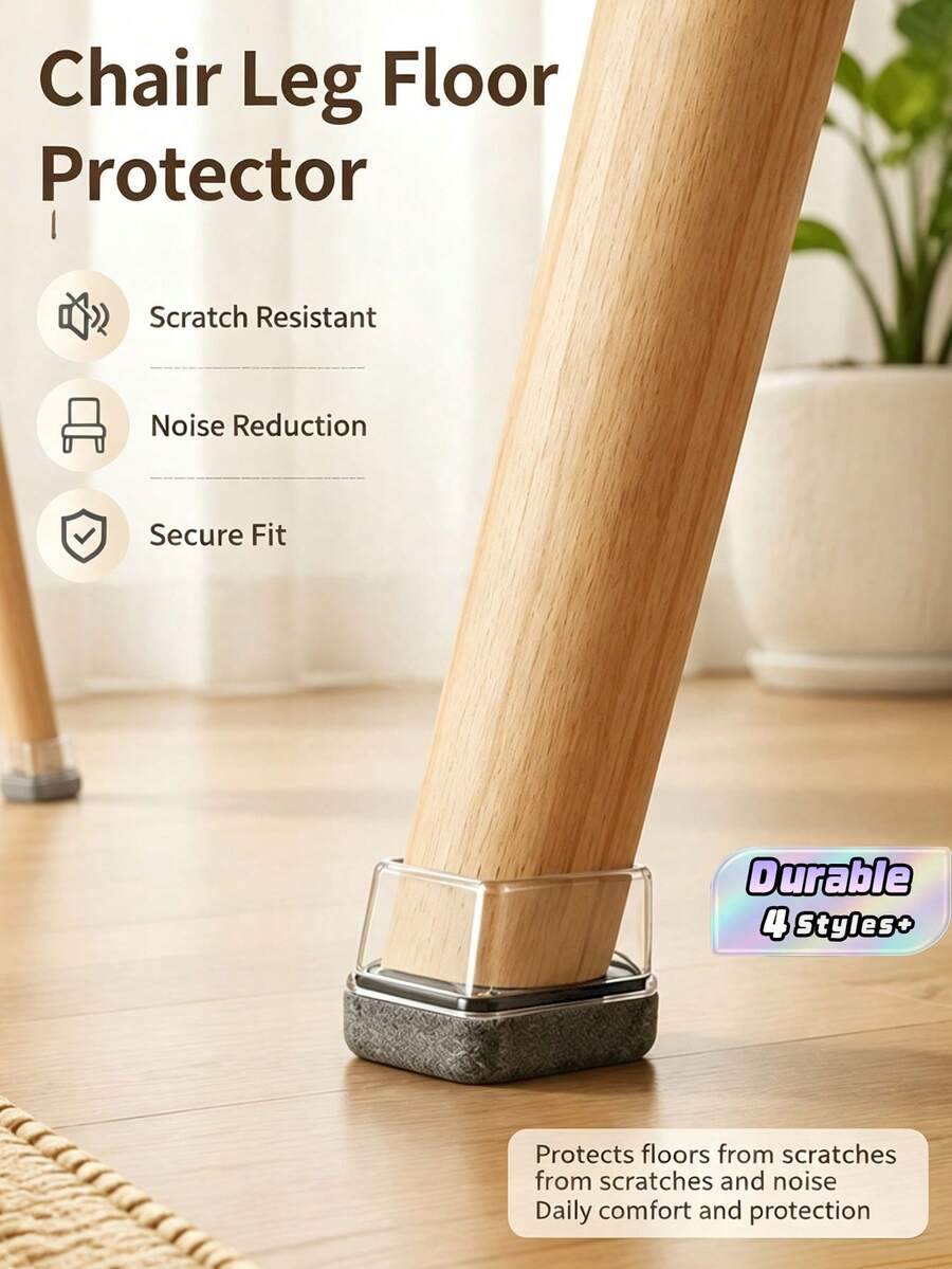 Pelindung Kaki Furnitur Silikon Tebal Anti Gores, Pelindung Lantai Anti Senyap untuk Kursi, Bangku, Meja, dan Penggunaan Rumah Tangga - Beraneka warna - View 1
