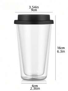 1pc 350ml Double-Layer Glass Coffee Cup With Silicone Lid, Reusable Thermal Insulation For Hot & Cold Drinks, Suitable For Morning Use - Multicolor - View 8