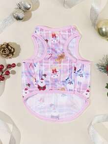 PETSIN 1pc Santa Claus & Snowflake Pet Pink Vest, Christmas - Multicolor - View 7