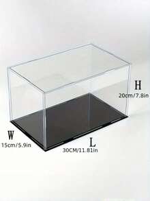 1PC Acrylic Display Case, Various Sizes, Plastic AssemblyDustproof Display Box With Matte Black Base, Suitable ForAction Figures, Collectibles, Statues, Models - Transparent - View 20