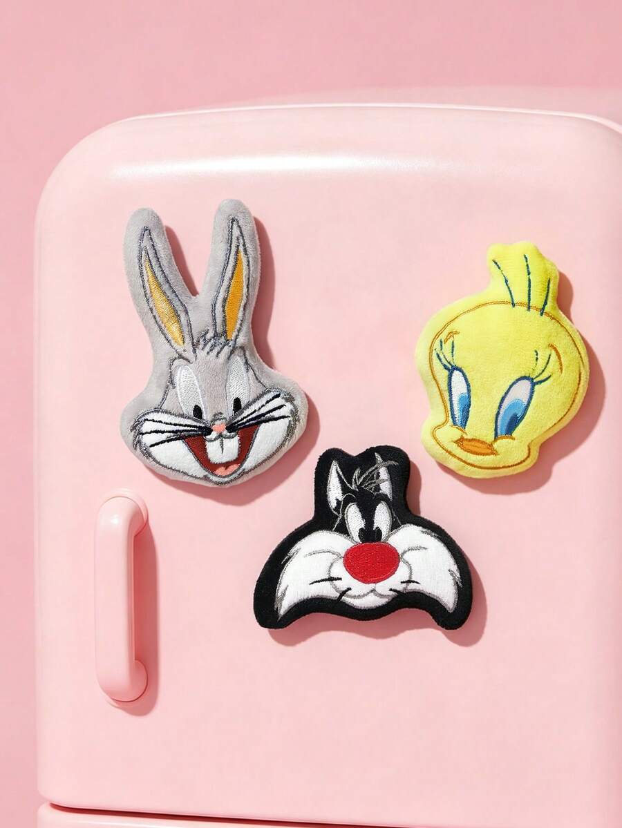 LOONEY TUNES X SHEIN 1/3Pc Cute Cartoon-Shaped Refrigerator Sticker, The Back Contains Magnets, Which Can Be Attached To The Refrigerator And Various Metals - looney tunes - View 1