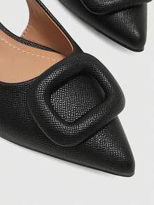 CUCCOO BIZCHIC Casual Simple Solid Color Empty Pointed Women's Flat Shoes - Classic Black - View 6