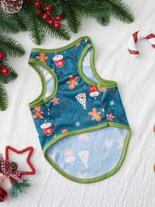 PETSIN 1pc Pet Christmas Pattern Breathable Lightweight Vest, For Cats & Dogs - Multicolor - View 6