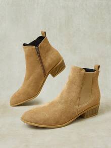 Styleloop Ladies And Ankle Boots And Booties, Slip-On Stretch Boots, Black Pointed Street Knight Boots - Grey 0032 - View 1
