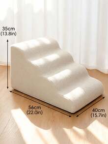 1pc Pet Stairs For Small Dogs & Cats, Non-Slip Foam Steps For Bed Sofa With Removable Washable Cover, Sturdy Climbing Ladder For Puppy Kittens, Senior Pet Home Essential - Multicolor - View 9