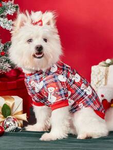 PETSIN 1 Boneka Natal untuk Kucing dan Anjing, Motif Manusia Salju Kotak-kotak Universal, Hangat dan Nyaman, Cocok untuk Anjing Natal. - MultiWarna - View 5