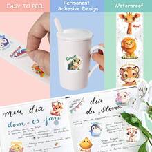SHEIN 500 Stickers/Roll, Marine Animals Encourage Graffiti Roll Sticker 1 Inch Round 3 Styles 24 Kinds Of Cartoon Patterns, Creative Hand Book Scrapbook Sti - Multicolor - View 4