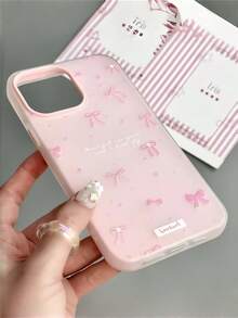 1件裝粉色蝴蝶結手機殼，適用於 iPhone 17 17 Pro，可愛卡通硬殼防震保護殼，禮物日常使用時尚配件 - 彩色 - 查看 3