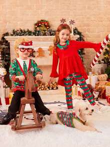 PETSIN 1pc Cartoon Snowflake Striped Christmas Dog Vest - Multicolor - View 13