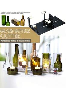 19‑Piece DIY Glass Bottle Cutter Kit, Manual Glass Bottle Separator For Round & Square Bottles, Decor Bottle Cutting Tool, Includes Glass Cutter, Rope, Bolts, Gloves, Sandpapers, Sponge Brush & Protective Rings - A - View 6