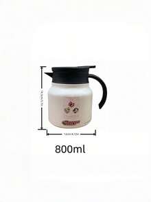 THE POWERPUFF GIRLS X SHEIN 1PC 800ml 1000ml 304 Stainless Steel Long Heat Cold Retention Dust Cover Anti Slip Bottom Lightweight Reusable Character Pattern Thermal Kettle For Commute Hiking Picnic Daily Universal Trending Hydration Container - Multicolor - View 7