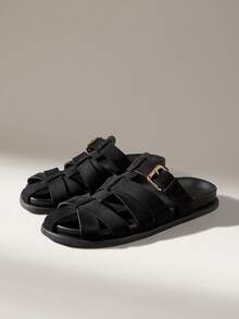Solecia Ladies' Fashion Roman Baotou Tow, Casual Vacation Style - Black - View 4