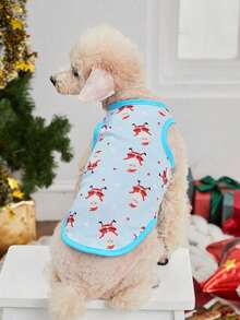 PETSIN 1pc Pet Christmas Santa Claus Pattern Vest - Multicolor - View 7