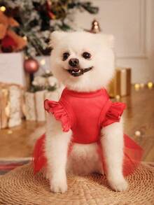 PETSIN Christmas Red Mesh Princess Dress For Pets - Multicolor - View 10