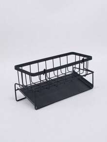 1pc Rust Proof Kitchen Sink Storage Rack With Towel Bar And Drip Tray, Anti Slip, Can Store Sponge, Suitable For Kitchen Sink, Rust Proof Carbon Steel Material Kitchen Sink Storage Accessories - Multicolor - View 19