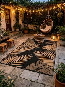 5ft X 8ft Waterproof Outdoor Rug, Reversible Plastic Straw Indoor Outdoor Patio Carpet For RV, Porch, Deck, Backyard, Camper, Balcony, Picnic, Grey And White - multicolor - View 5