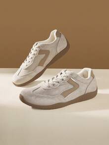CUCCOO EASI Classic Color Matching German Training Shoes, Daily Walking Casual Sports Shoes, Versatile Commuter Flats, Light And Non-Slip Walking Shoes - Light Grey - View 3