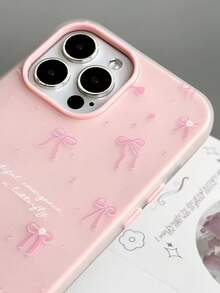 1件裝粉色蝴蝶結手機殼，適用於 iPhone 17 17 Pro，可愛卡通硬殼防震保護殼，禮物日常使用時尚配件 - 彩色 - 查看 4