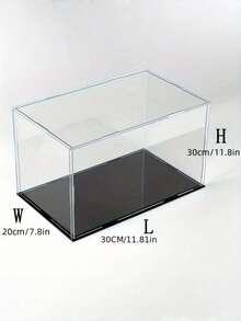 1PC Acrylic Display Case, Various Sizes, Plastic AssemblyDustproof Display Box With Matte Black Base, Suitable ForAction Figures, Collectibles, Statues, Models - Transparent - View 9