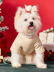 PETSIN 1 Pc Pet Christmas Cat Dog Universal Christmas Tree "Merry Christmas" English Pattern Printed Apricot Fleece Warm And Comfortable Dog Christmas - Multicolor - View 8
