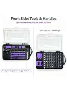 Set Obeng 115 Buah, Set Alat Multifungsi Terpadu, Cocok untuk Produk Elektronik, Ponsel, Komputer, Kacamata, Jam Tangan, Kamera Bel Pintu, Perawatan Peralatan Rumah Tangga - obeng - View 3