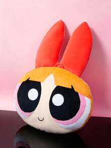 THE POWERPUFF GIRLS X SHEIN 红色毛绒女孩造型抱枕，靠垫，情人节，Y2K - 紅色 - 查看 8