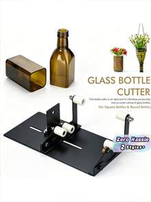 19‑Piece DIY Glass Bottle Cutter Kit, Manual Glass Bottle Separator For Round & Square Bottles, Decor Bottle Cutting Tool, Includes Glass Cutter, Rope, Bolts, Gloves, Sandpapers, Sponge Brush & Protective Rings - A - View 1