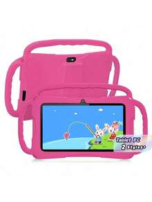 Tablet Edukasi Anak 7 inci, 4GB+64GB, Quad-Core 1.3GHz, Android 13, Layar IPS HD 1024x600, Kamera 2MP+2MP, Kontrol Orang Tua WiFi, Bahan ABS Silikon, Aksesoris Lengkap Termasuk - MultiWarna - View 1