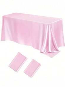 1PC 2PCS 8PCS 102x58Inch Satin Tablecloth - Silk Smooth Rectangular Party Table Cover For Wedding Banquet Dinner Festive Decoration Multicolor - Multicolor - View 25