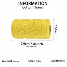 Macrame Cord 1mm X 100 M, Colorful Twisted Rope, Cotton Rope, Macrame Yarn For Wall Hangings, Plant Hangers, Crafts, DIY Decorating Projects - Multicolor - View 22
