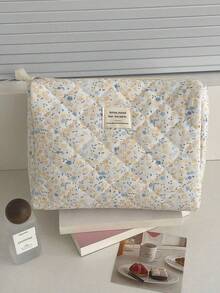 Found Favorite 1Pc/Set Floral Makeup Bags Corduroy Multifunctional Cosmetic Organizer Portable Cosmetics Storage Clutch With Zipper Closure For Cosmetics,Skin Care - Multicolor - View 10