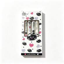 2/4/8Pcs Cute Cat‑Shaped Gel Pens, Comfort Grip, 0.5mm Quick‑Dry Black Ink, Lovely Cat Design For Office & Daily Journal Writing, Random Styles - Style 1 - View 4