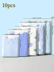 5/6/10 Package Is Optional, Clothing Storage Bag For Travel With Baby, Storage Sealed Bag/Pattern Position Is Not Fixed/Does Not Contain Contents - Multicolor - View 17