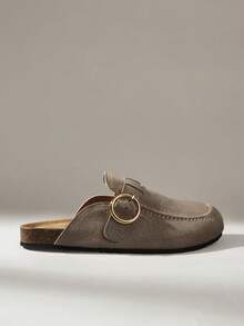 Solecia Ladies' New Slip-On Closed Toe Slippers Are Comfortable And Versatile, Casual And Retro Style Can Be Commuted - Khaki - View 1