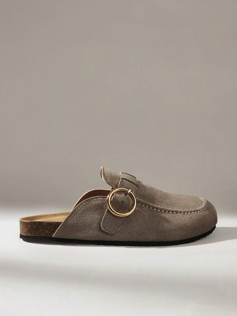 Solecia Ladies' New Slip-On Closed Toe Slippers Are Comfortable And Versatile, Casual And Retro Style Can Be Commuted - Khaki - View 1
