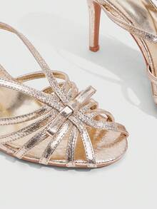 CUCCOO SZL Golden Strap Women's Fashion High Heel Sandals - Light gold - View 6