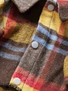 PETSIN 1pc Christmas Pet Plaid Fleece Patchwork Shirt, Warm For Autumn/Winter - Multicolor - View 9