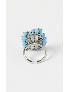 Noxbound Silver Beaded Turquoise Niche Ring - Silver - View 6