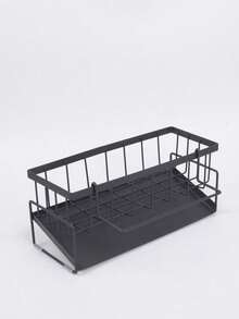 1pc Rust Proof Kitchen Sink Storage Rack With Towel Bar And Drip Tray, Anti Slip, Can Store Sponge, Suitable For Kitchen Sink, Rust Proof Carbon Steel Material Kitchen Sink Storage Accessories - Multicolor - View 20