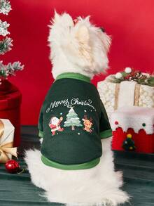 PETSIN 1 Pc Pet Christmas Cat Dog Universal Cute Santa Claus Elk Pattern Printed Green Warm And Comfortable Dog Christmas - Multicolor - View 3