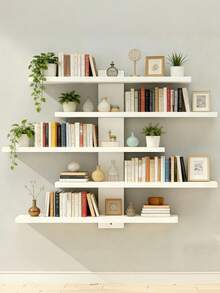 5-Tier Multifunctional Wall-Mounted Display Rack, Available In 2 Colors. Designed As Architectural Art Decor To Save Space, Corner Shelf, Wall-Mounted Triangle Shelf, Wall Partition Rack, Bathroom Shelf, Kitchen Wall Organizer - Multicolor - View 4