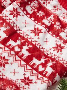 PETSIN 1 Pet Christmas Cat Dog Universal Red Geometric Snowflake Reindeer Snowman Fair Island Pattern Print Plush Warm And Comfortable Dog Christmas - Multicolor - View 9