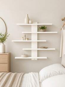 5-Tier Multifunctional Wall-Mounted Display Rack, Available In 2 Colors. Designed As Architectural Art Decor To Save Space, Corner Shelf, Wall-Mounted Triangle Shelf, Wall Partition Rack, Bathroom Shelf, Kitchen Wall Organizer - Multicolor - View 2