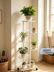 Plant Stand, 3/4/5/6/7/8 Tiers Optional, Multi-Tier Rack, Indoor/Outdoor Plant Display Stand, Suitable For Patio Garden, Living Room, Corner Balcony And Bedroom - White - View 2